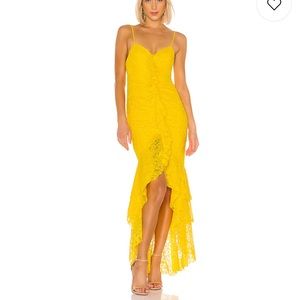 Lace Gown in Bright Yellow